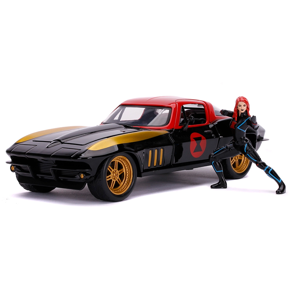 Marvel Black Widow 1966 Chevy with Black Widow Figure - 1:24