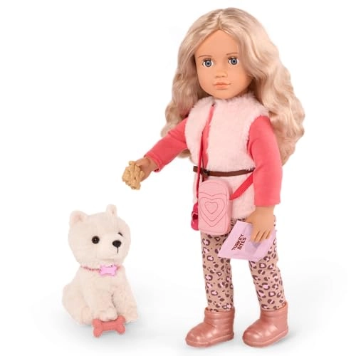 Kinsley Fashion Doll - 18-inch + Kenzi Shih Tzu Pup - 6-inch Ages 3+