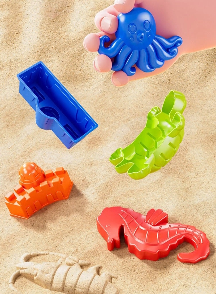 Sand Castle Building Beach Toys - 21 Piece Mesh Bag Bundle