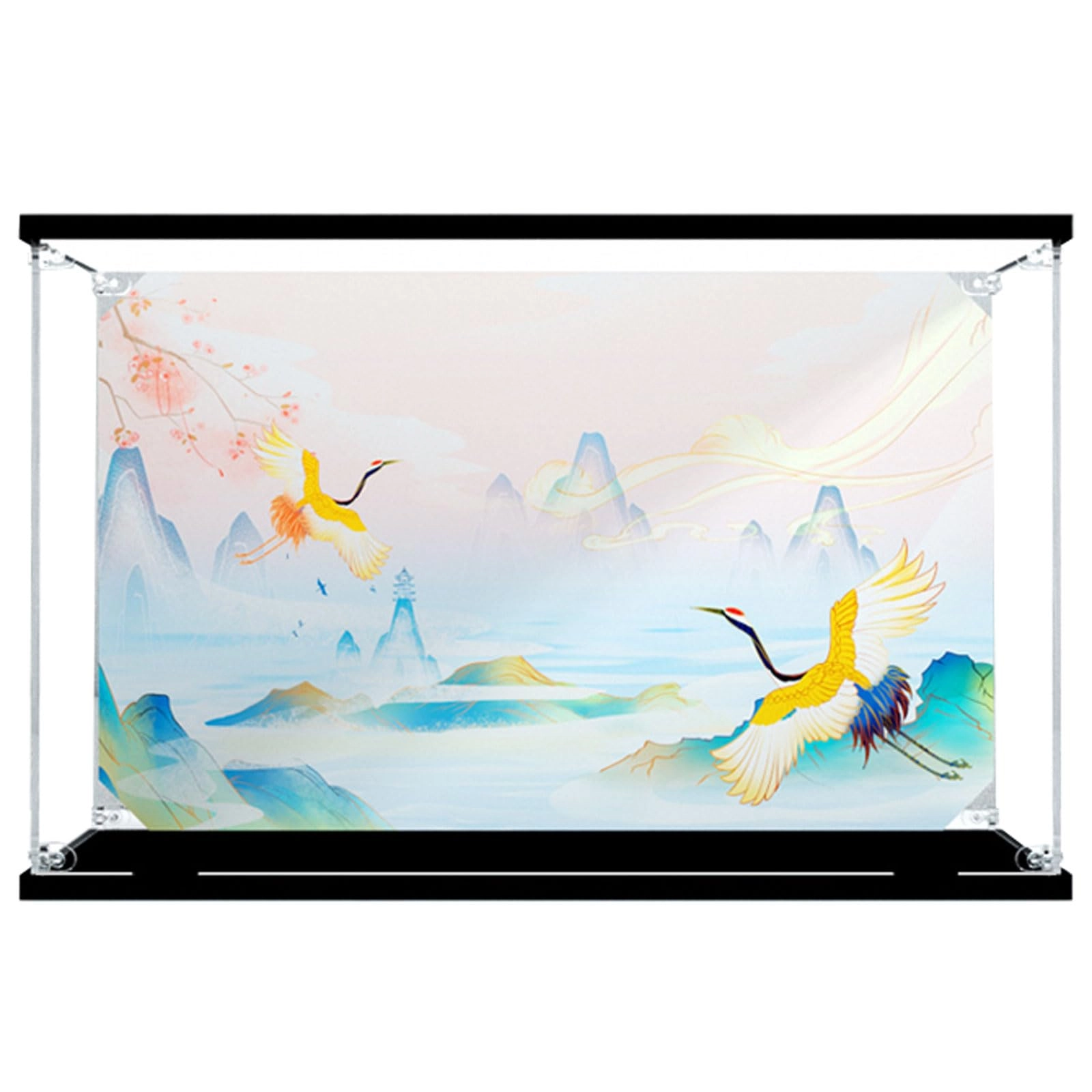 Clear Acrylic Dustproof Display Case - 40x25x25 cm With Background