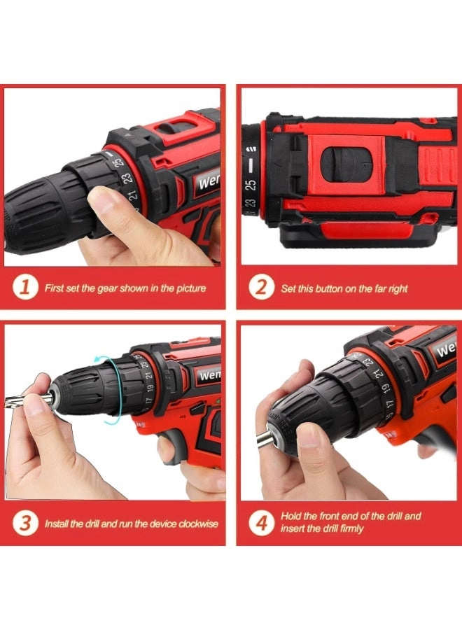 Cordless Drill Set - 1.5 Amp Hours