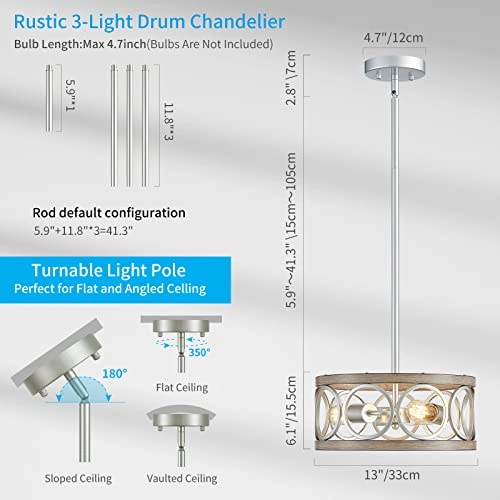 Modern Drum Chandelier - 41.3"