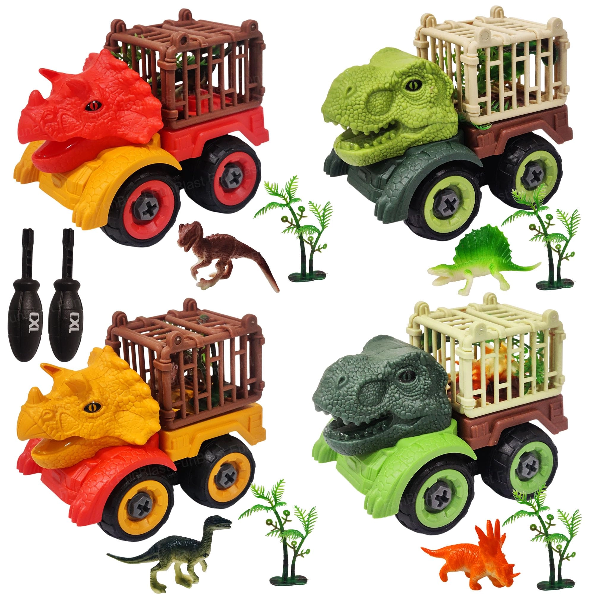 FunBlast Dinosaur Truck - 4-in-1 DIY Dinosaur Assembling Toy