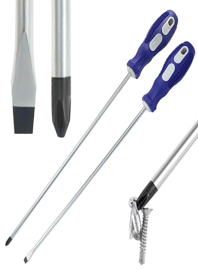 Kyuionty Magnetic Slotted and Phillips Screwdriver Set (2 Pcs)