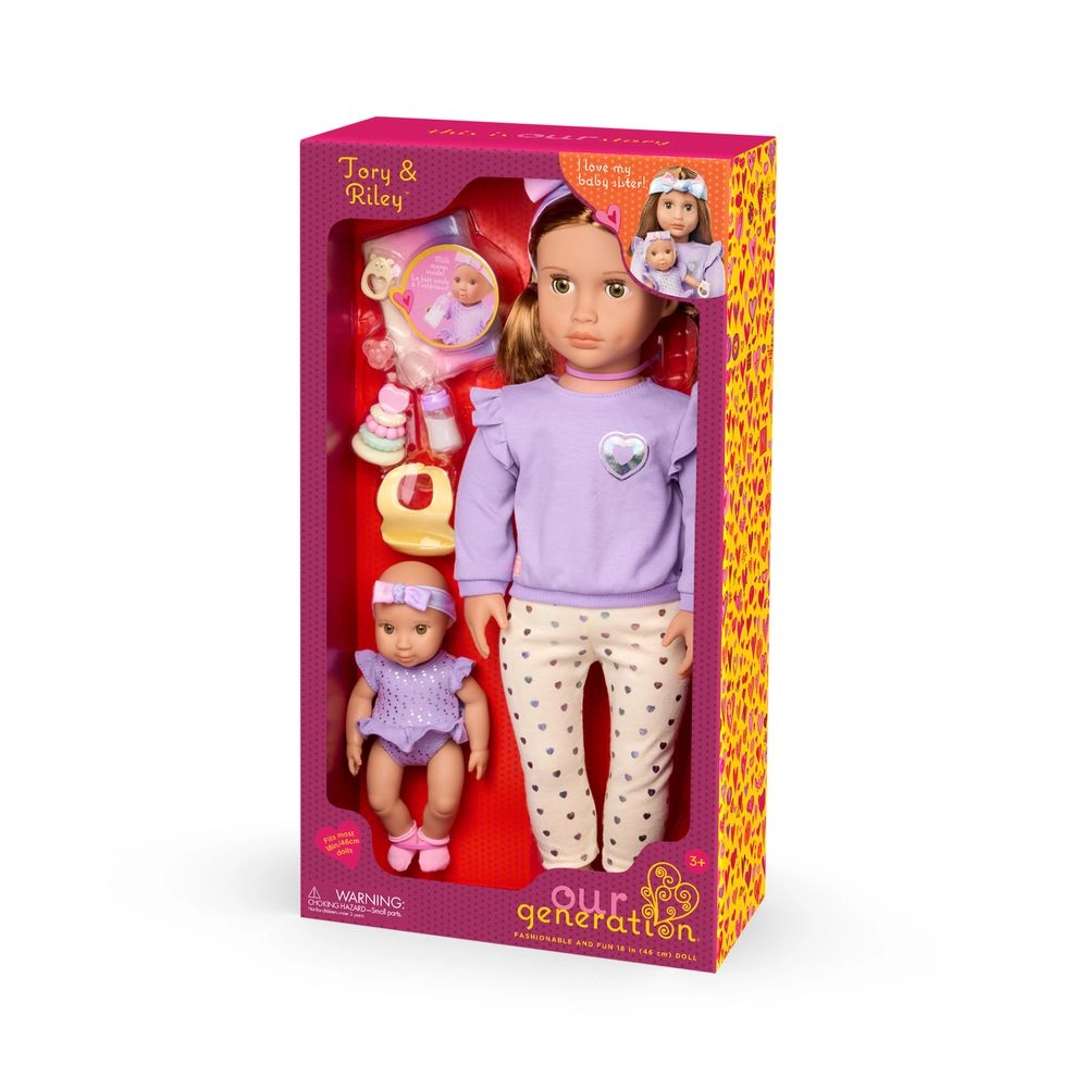 Tory Fashion Doll - 18-inch + Riley Baby Doll - 8-inch