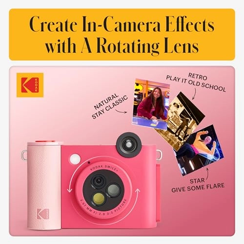 Smile+ - 2-in-1 Digital Instant Print Camera + Case + Zink 20pk 2x3 Sticky Back Photo Paper + Album + Sticker Sets + Sticker Frames + Markers