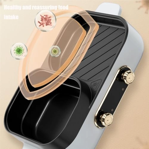 Portable Nonstick Griddle - 1600W Hotpot & Grill