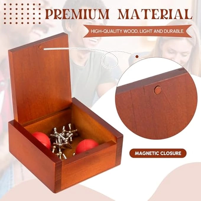 Metal Jacks - Vintage Keepsake Wooden Box with Balls Pack