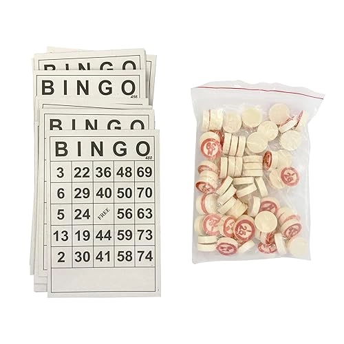 Reicyfang Classic Bingo Game - All ages 40 Bingo Number Cards 75 Chess