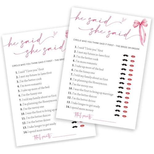 Wedding Shower Games Cards - 18 years and up 26