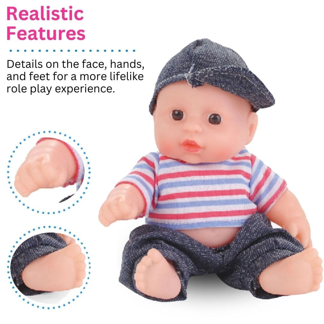 Baby Doll - Pack of 6 All Vinyl 8 Inches Tall Gift Bundle Ages 18+