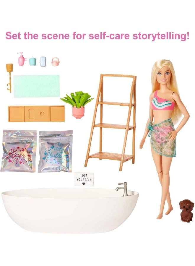Doll - Blonde + Bathtub Playset - Confetti Soap & Accessories