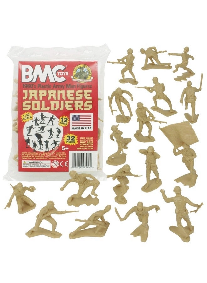 BMC Toys Classic Marx Japanese Plastic Army Men - WW2 Soldier Figures 32 pcs