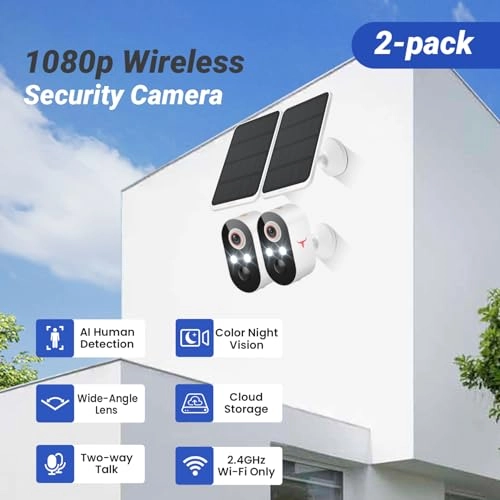 Security Camera 1080p + Solar Panel