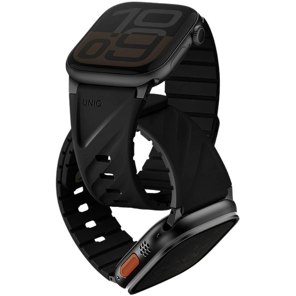 Uniq Watch Band for Apple Watch 49/40mm - Silicone Magnetic Pin-and-Tuck Midnight Black