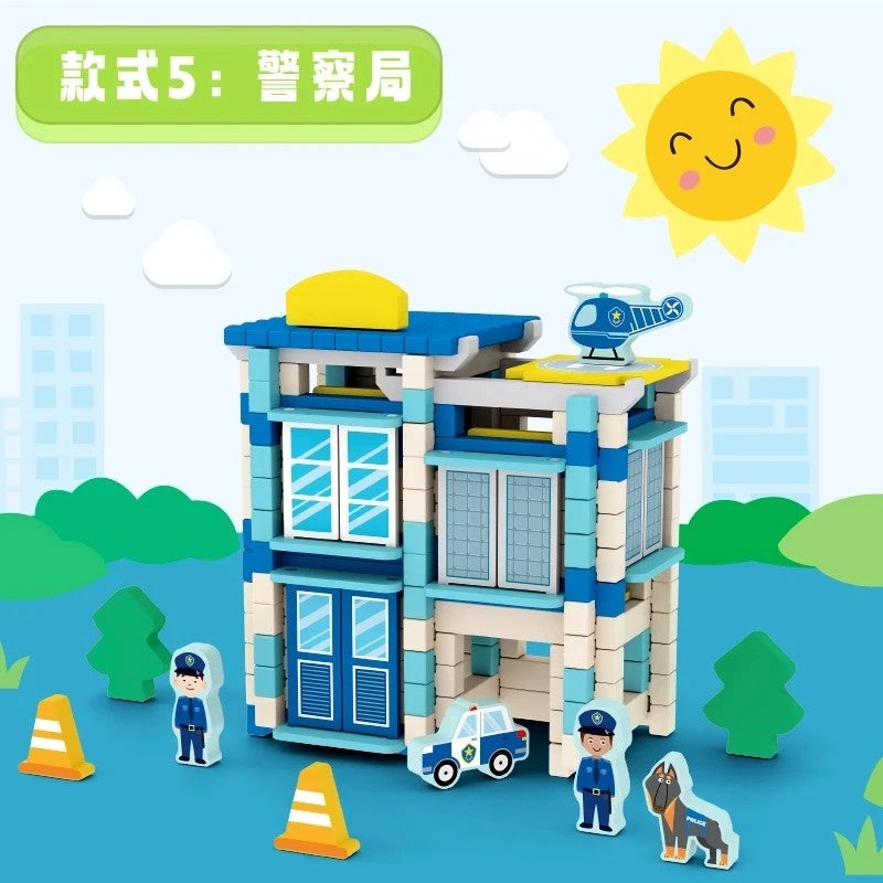 Wooden Building Blocks Set - Montessori Wood