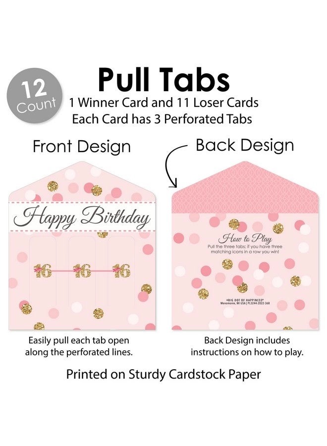 Sweet 16-16th Birthday Party Game Pickle Cards - 12