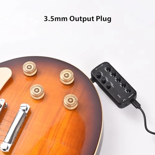 Guitar Plug Headphone Amp - Built-in Distortion Rechargeable lithium battery