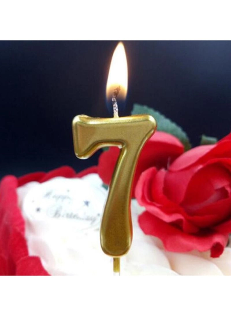 Number 7 - Unscented Gold Candle