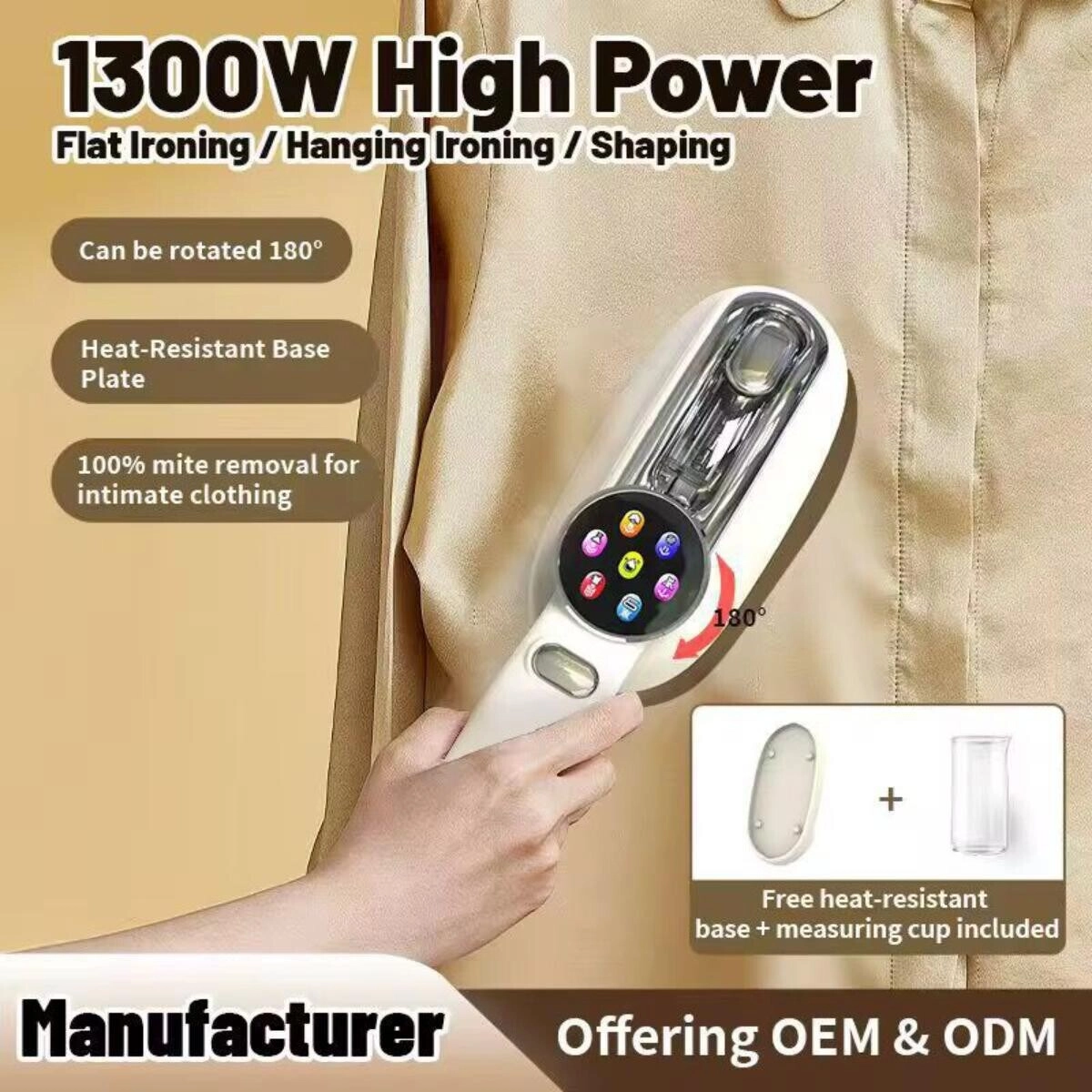 Mini Steamer Iron - 1300W 160ml LED Display
