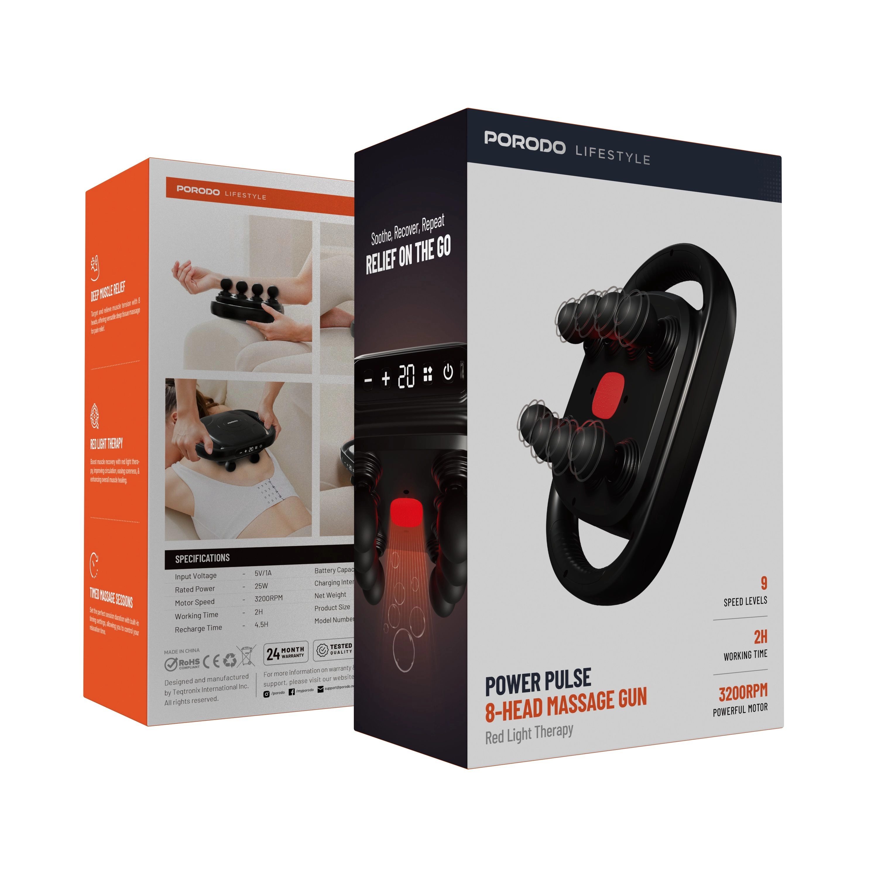 Lifestyle Power Pulse Massage Gun 8-Head