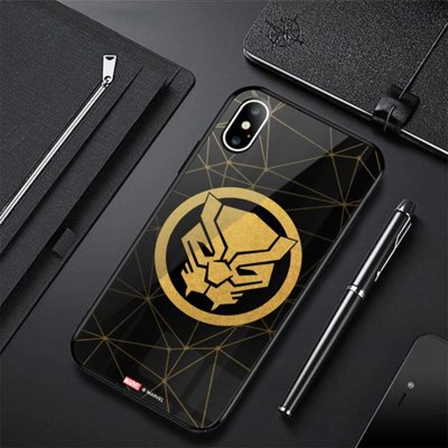 Black Panther logo iPhone XS Cover Back Case for iPhone Xs