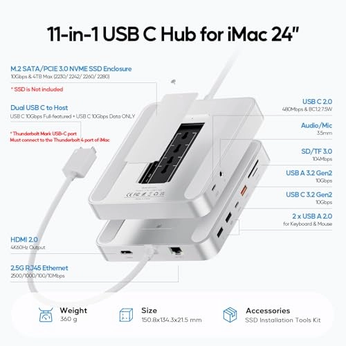 11 in 1 USB C Hub - iMac 24 inch