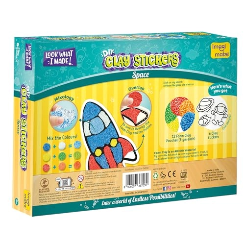 Clay Stickers Space - 3+ years 18 pcs