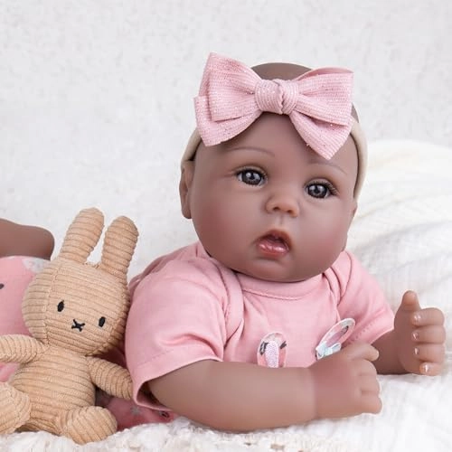 Reborn Baby Doll - 18 Inch Silicone African American Ages 3+