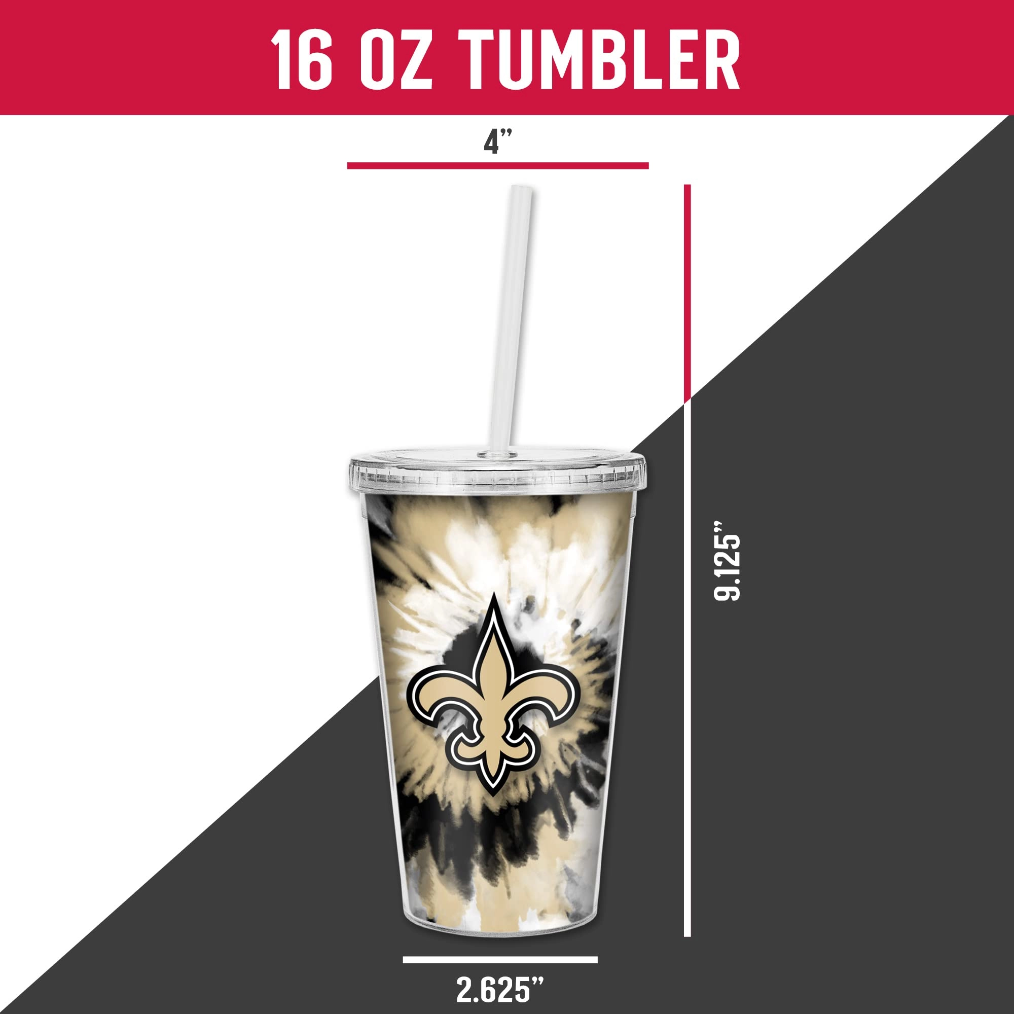 NFL Football Metallic Tie Dye Tumbler - 473ml