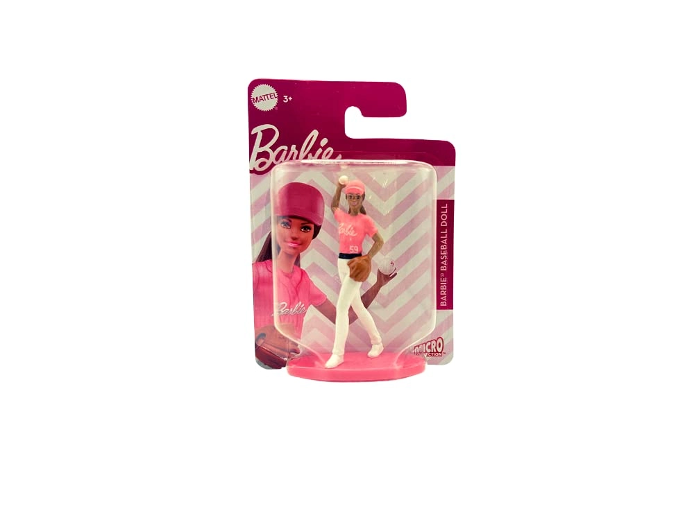 Barbie Baseball Doll - Plastic Pink White Brown Ages 3+