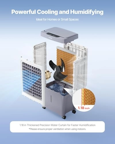 Evaporative Air Cooler - 1800 CFM 6.8 Gallons