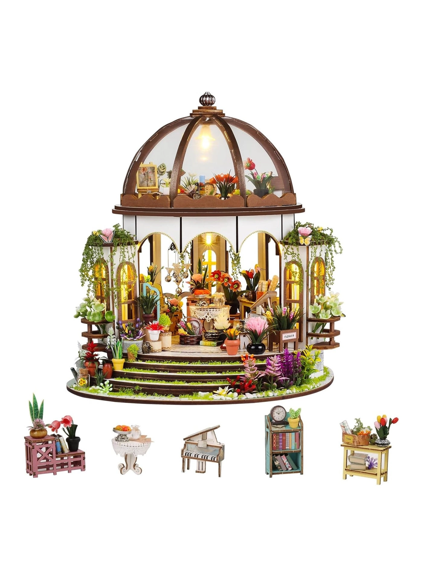 Mini Loft Dollhouse Kit - Furniture LED Light