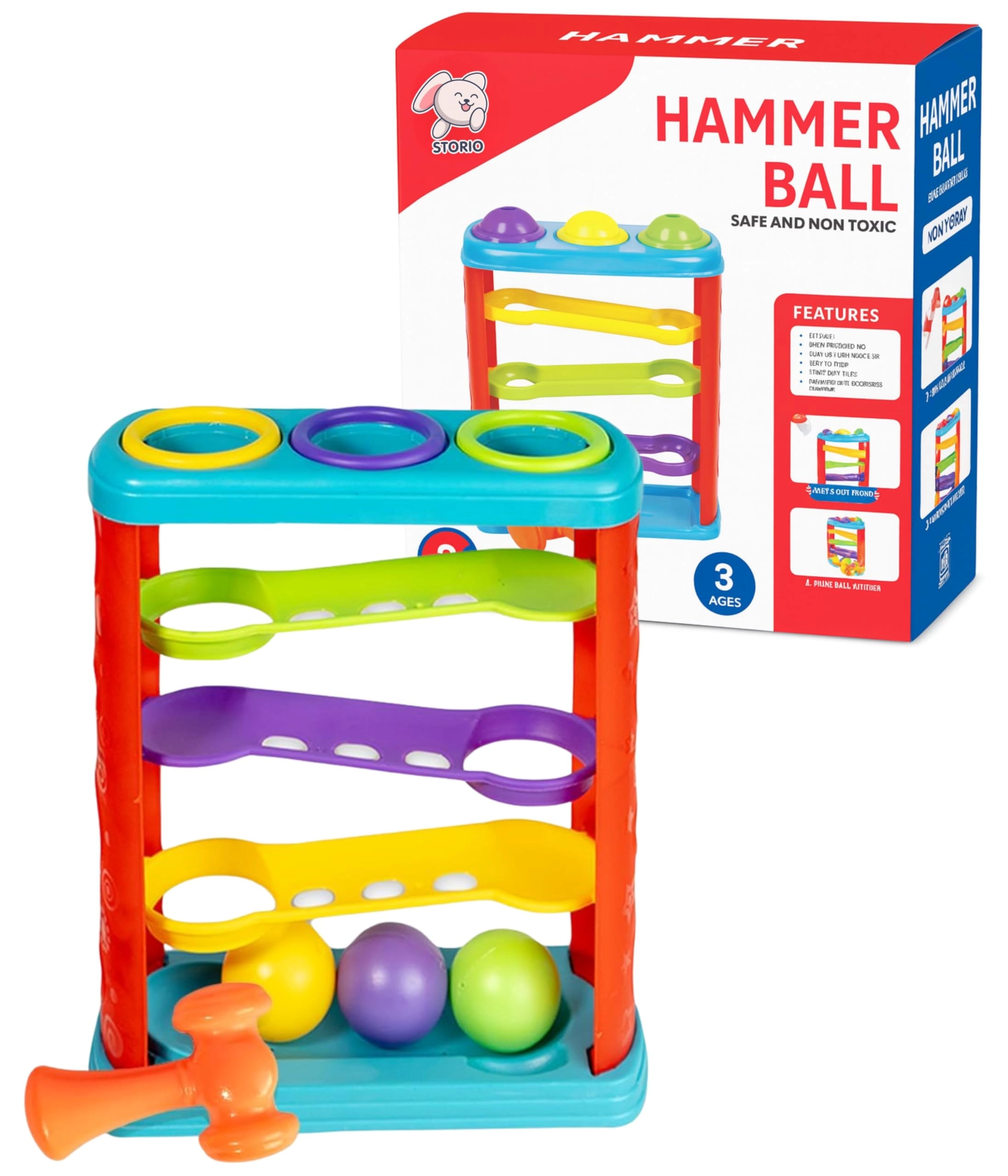 Storio, Storio Hammer Ball - 12 months+ 5 pieces