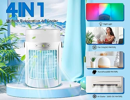 Portable Air Conditioner - 700ml 7-color LED 2H/4H Timer