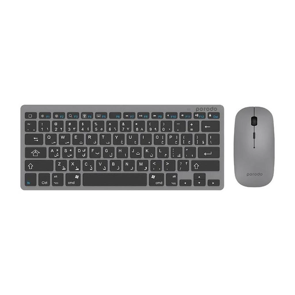 Super Slim and Portable Bluetooth Keyboard With Mouse - EN/AR Wireless