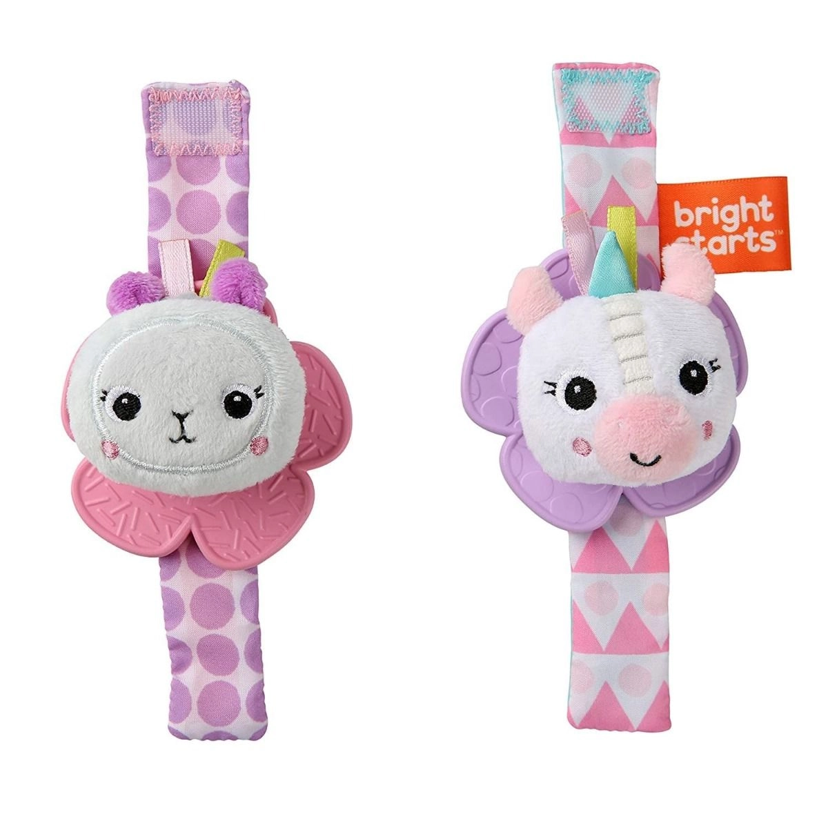 Bright Starts Rattle & Teethe Wrist Toy - Wearable Unicorn Llama