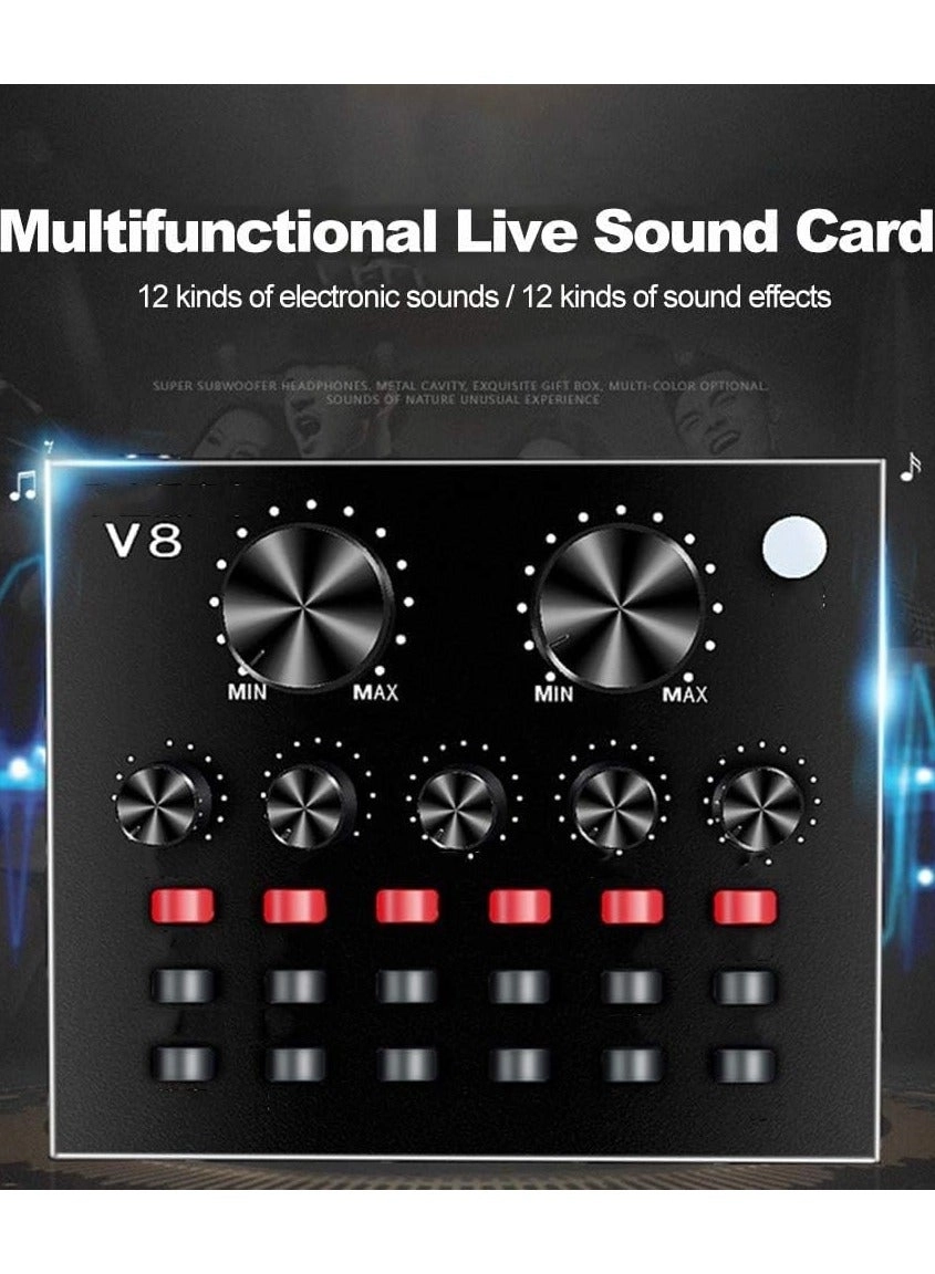V8 - Multi-functional Live Sound Card USB Audio Interface