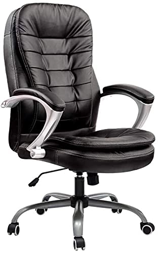Desk Chair - PU Leather Brown High Back