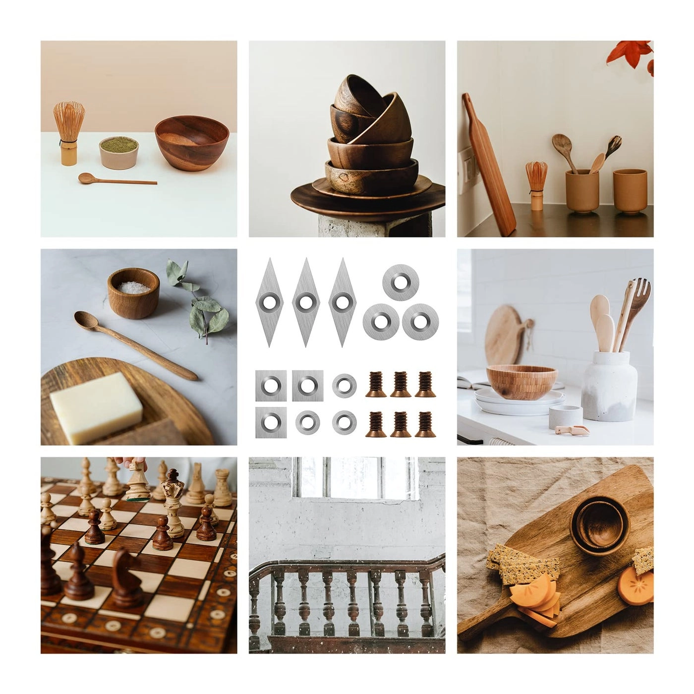 Tungsten Carbide Cutters Inserts Set - 11 mm 12 mm 8.9 mm 30 x 10 mm 18 Pieces