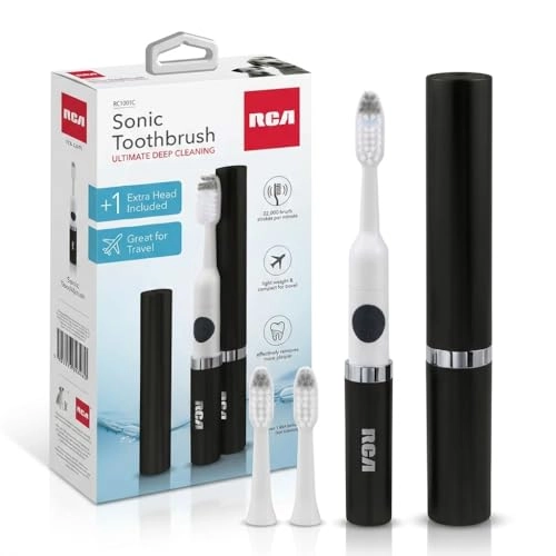 Sonic Toothbrush - 22,000 brush strokes per minute Battery Powered Extra Brush Head