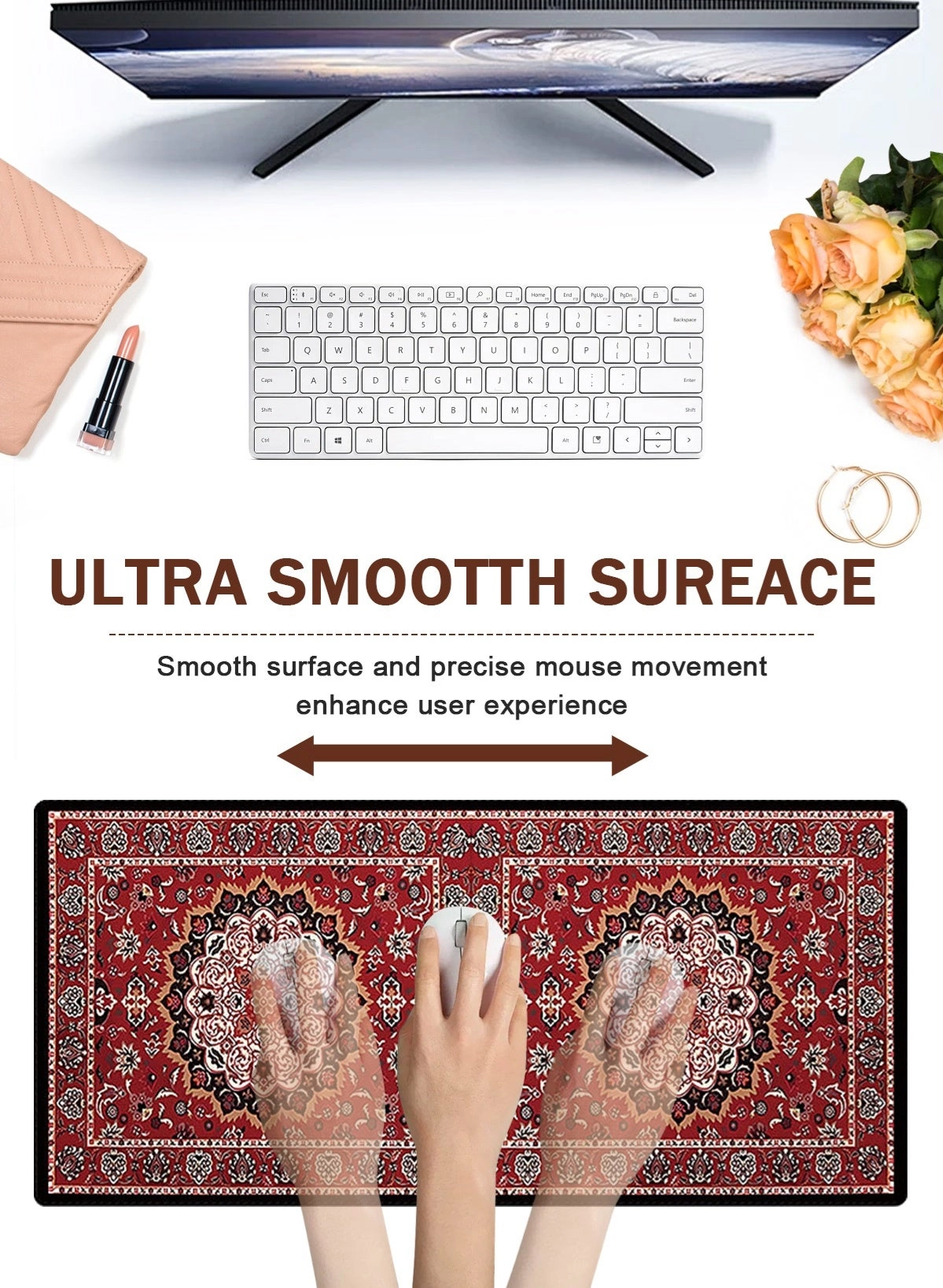 Pattern Extended Rubber Gaming Mouse Pad - 80x30 cm