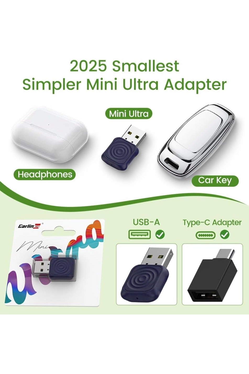 3.0 Wireless CarPlay Adapter - VW Audi Ford Sync 3 Mazda Mercedes Honda Chevy Subaru Porsche Hyundai Kia Lexus Gmc Acura