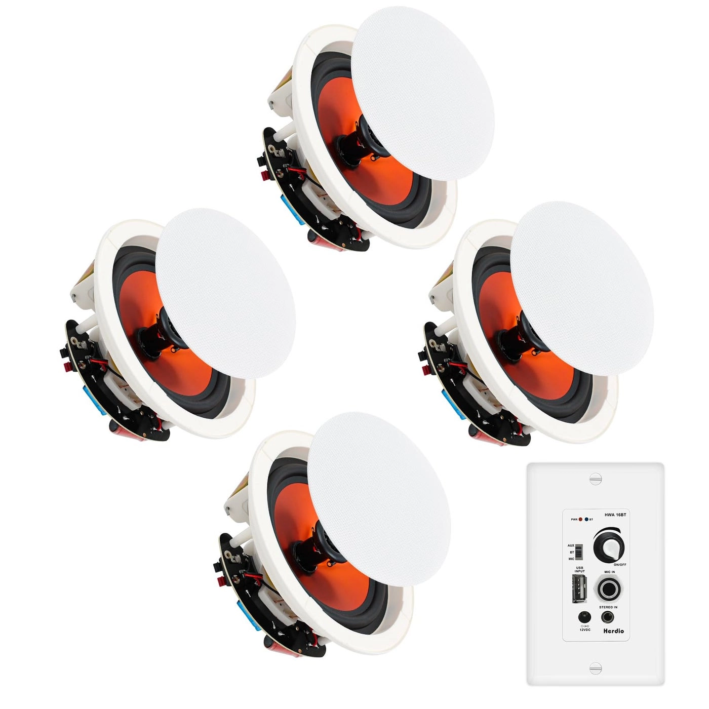 Flush Mount 2 Way Full Range in Wall Bluetooth Ceiling Speakers