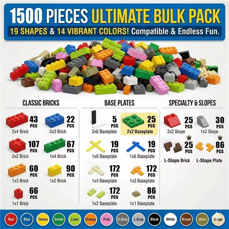 Classic Building Blocks Set - 1500 pcs