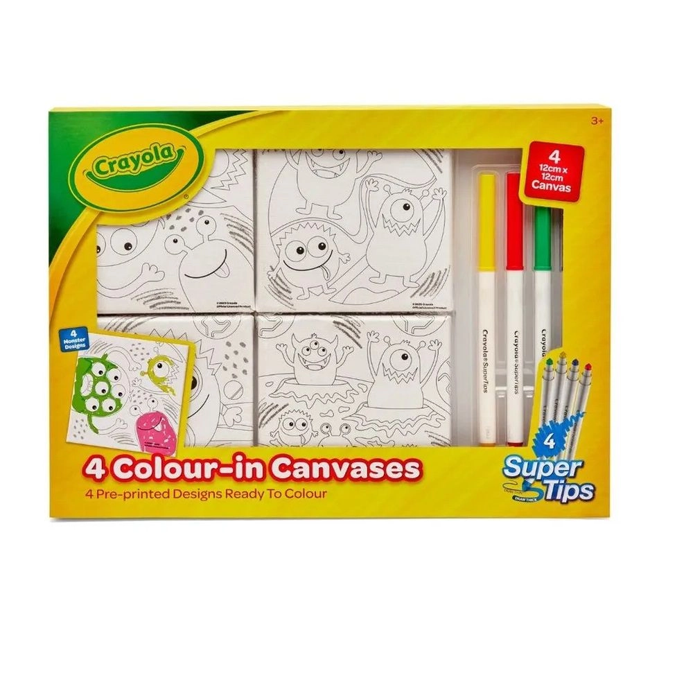 4 Colour in Canvases Art Set - 8 Pieces