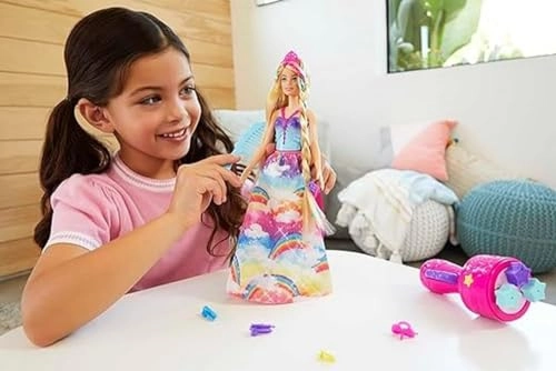 Barbie Dreamtopia Fantasy Braid Twist N Style Rainbow Hair Doll Playset - Twisting Tool Styling Accessories Ages 3+