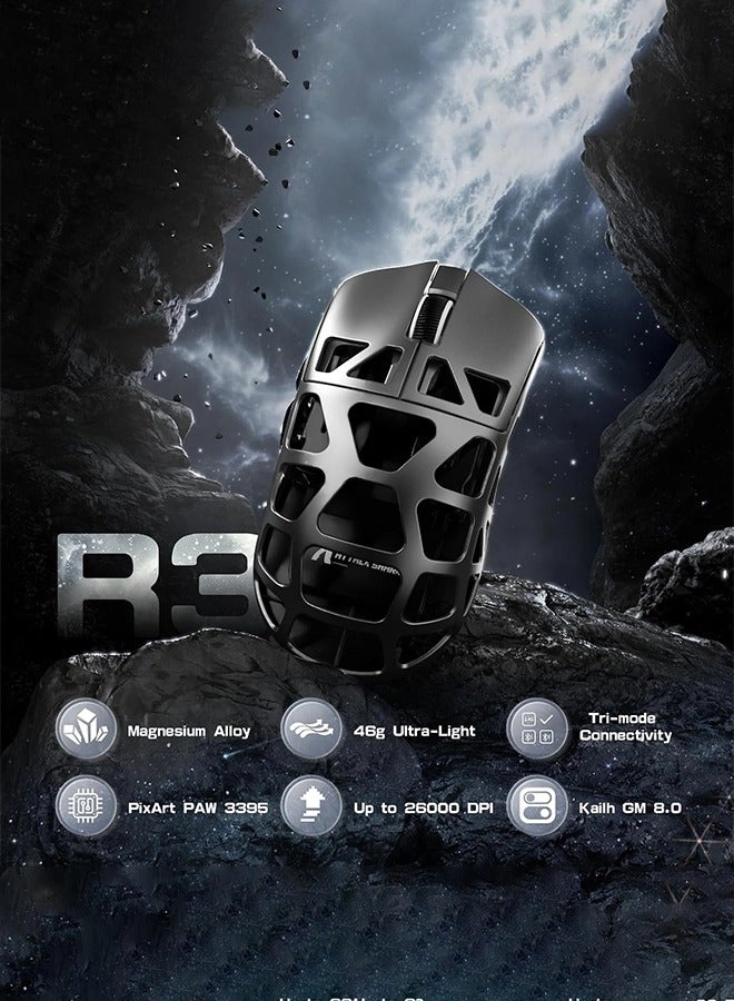 R3 Superlight 46g Magnesium Alloy Gaming Mouse - 2.4Ghz Bluetooth USB