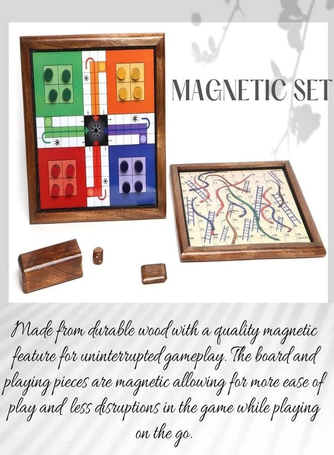 Handmade Wooden Snake% ladders - Magnetic Travel