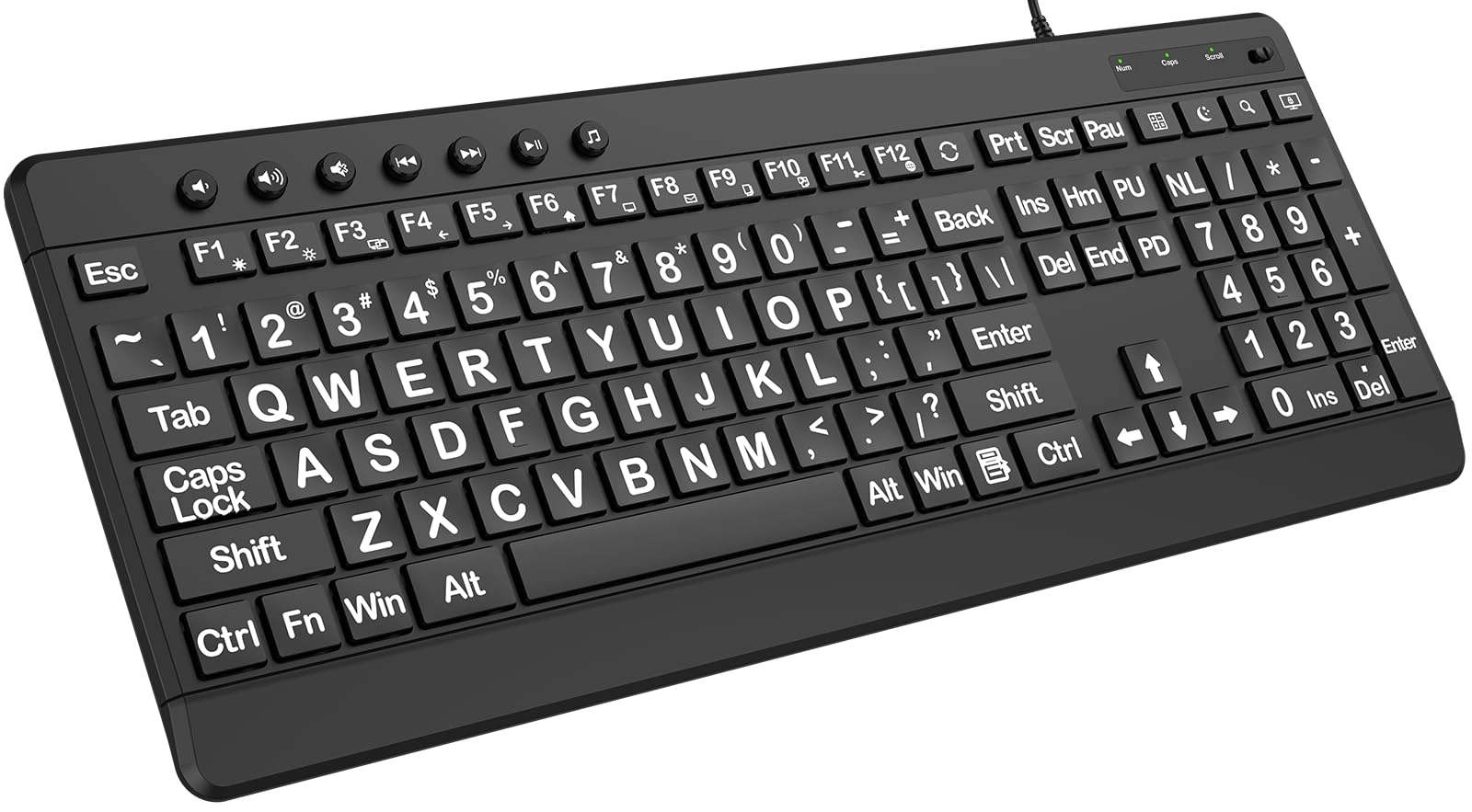 Large Print Computer Keyboard - Wired
